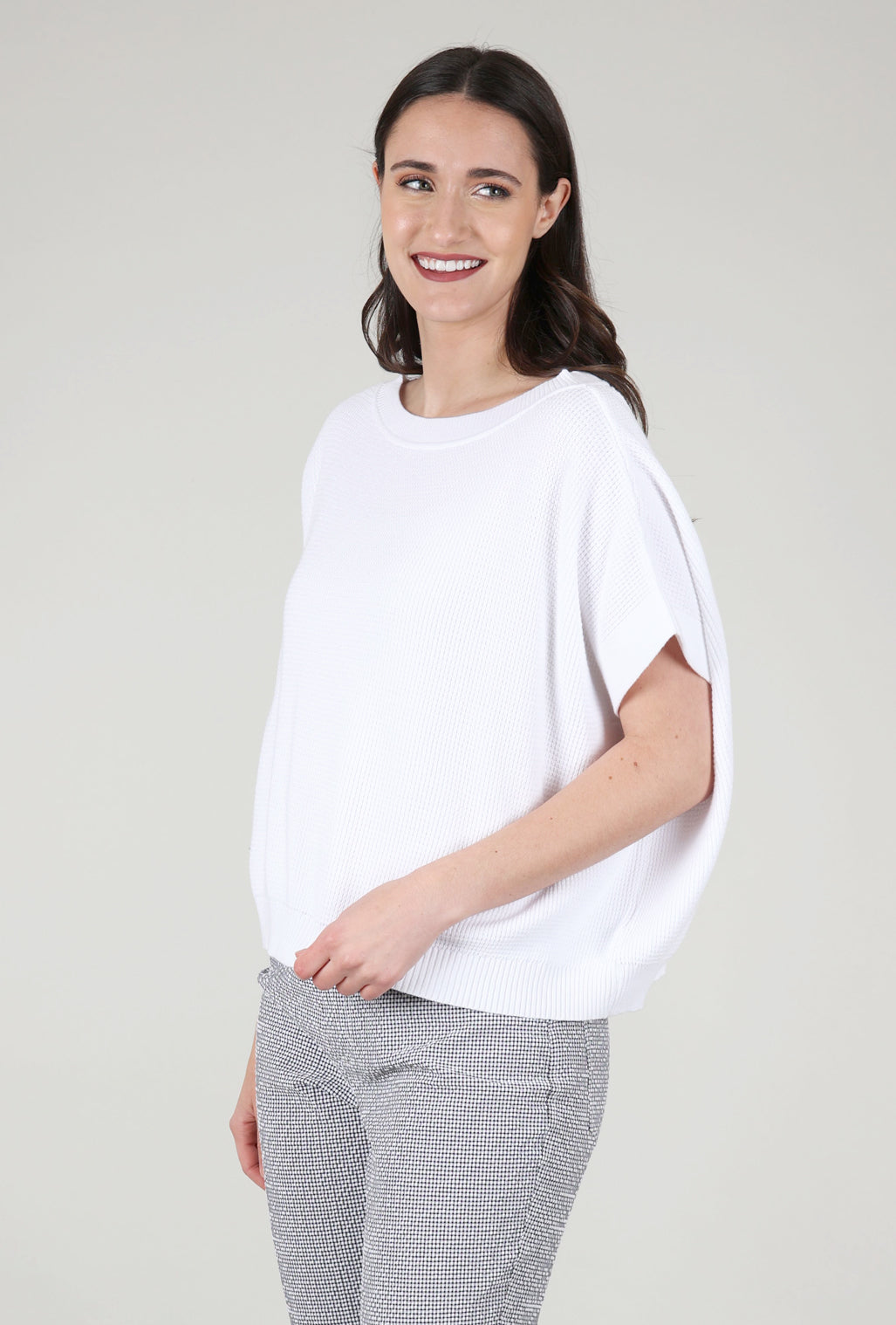 Planet Waffle Sweater Tee, White One Size White