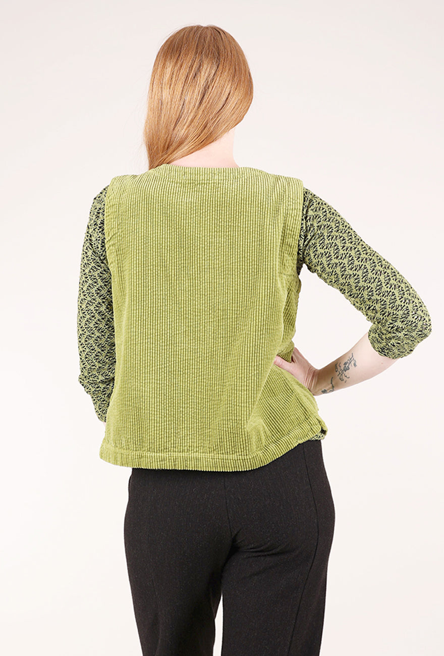Cut Loose Luxe Cord Vneck Vest, Frog 