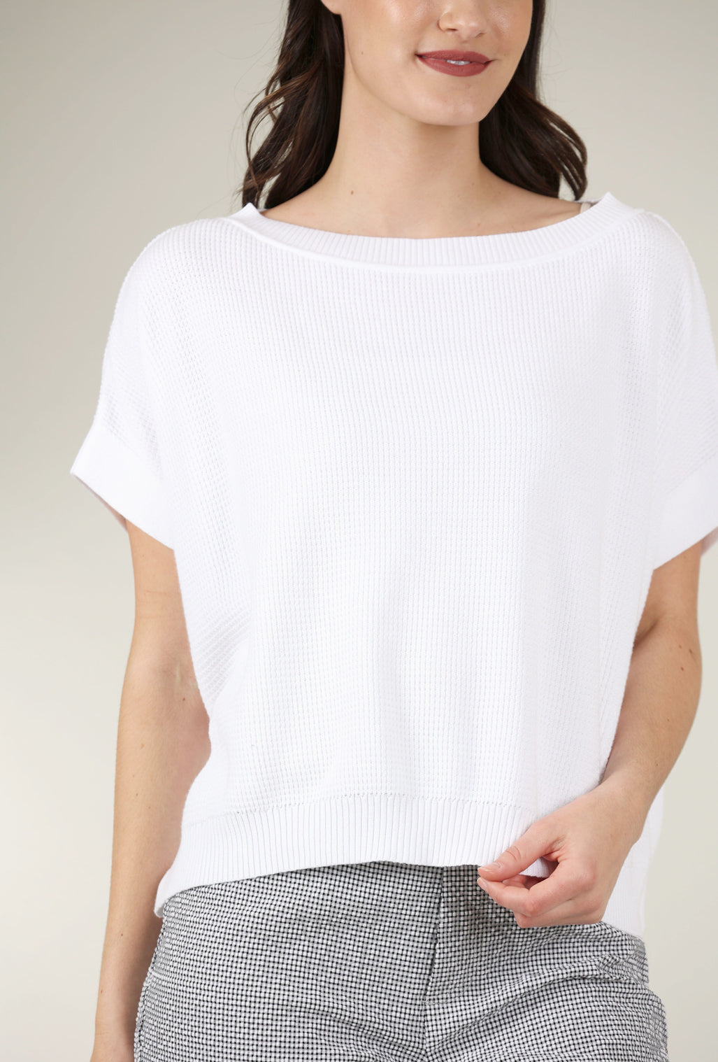 Planet Waffle Sweater Tee, White One Size White