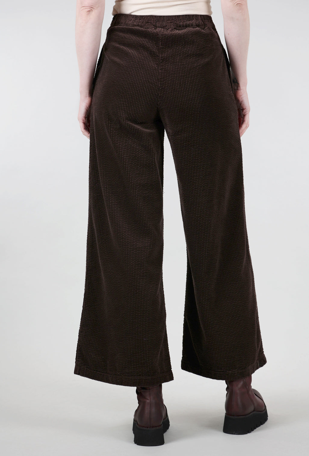 Cut Loose Luxe Cord Wide Leg Zip Pant, Mahogany 