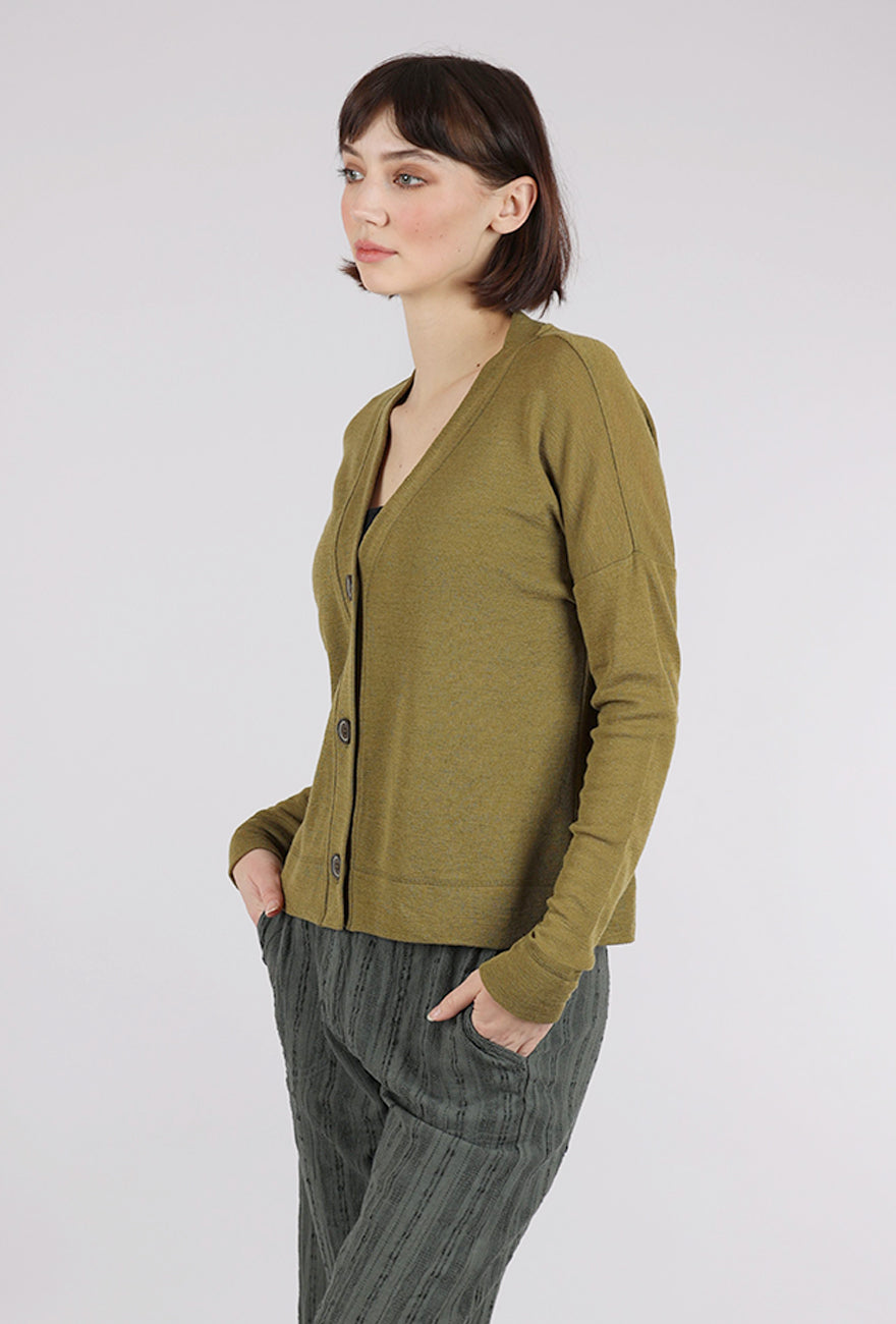 By Basics Wool Box Cardigan, Moss 