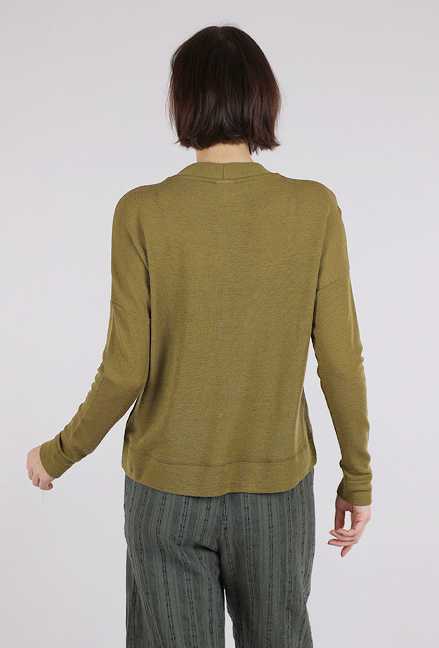 By Basics Wool Box Cardigan, Moss 