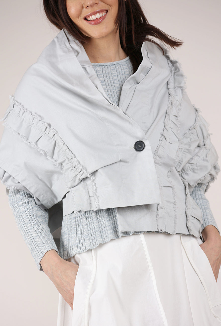 Moyuru Tattered Details Shrug, Cement 