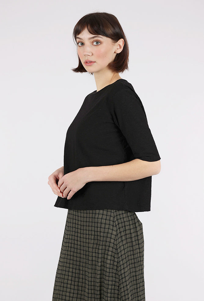 LCJ Elbow Sleeve Top, Black