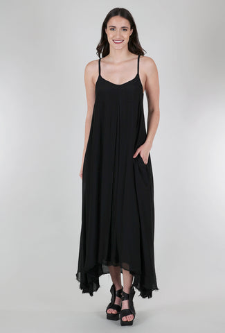 Sanctamuerte Silky Swirl Dress, Black 