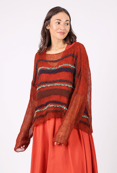Artists & Revolutionaries Chittenden Hand-Knit Sweater, Rust Mix 