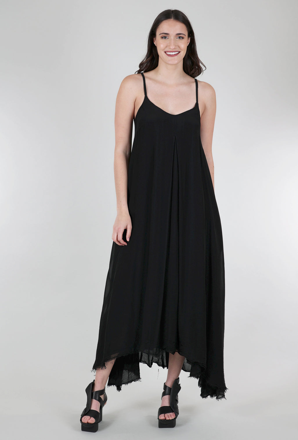 Sanctamuerte Silky Swirl Dress, Black 