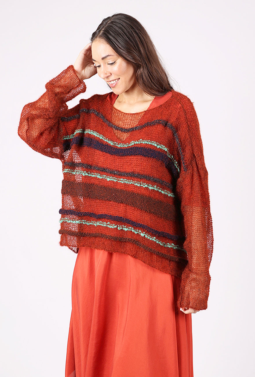 Artists & Revolutionaries Chittenden Hand-Knit Sweater, Rust Mix 