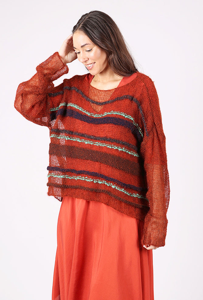 Artists & Revolutionaries Chittenden Hand-Knit Sweater, Rust Mix 