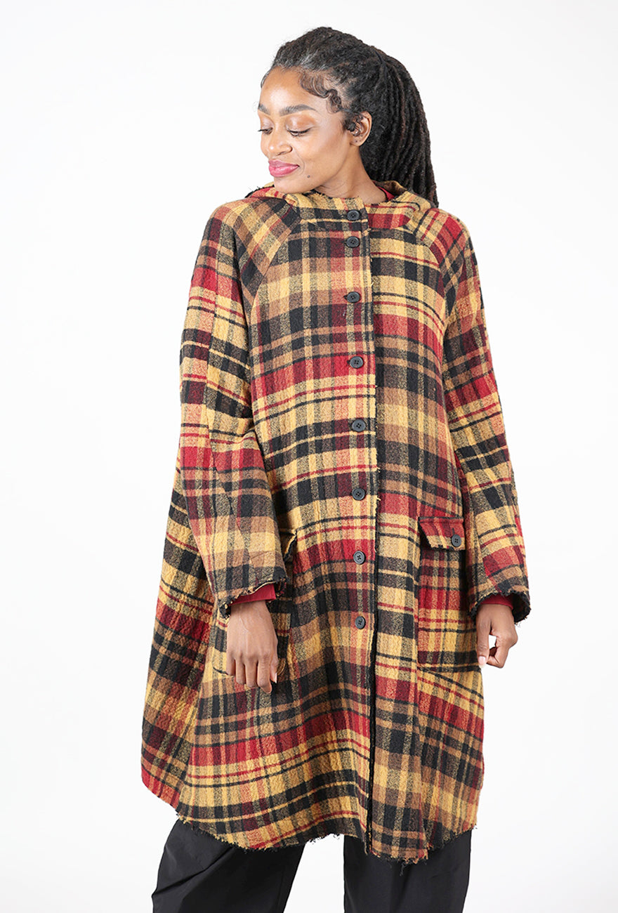 Splendid Wool Coat, Lava Check