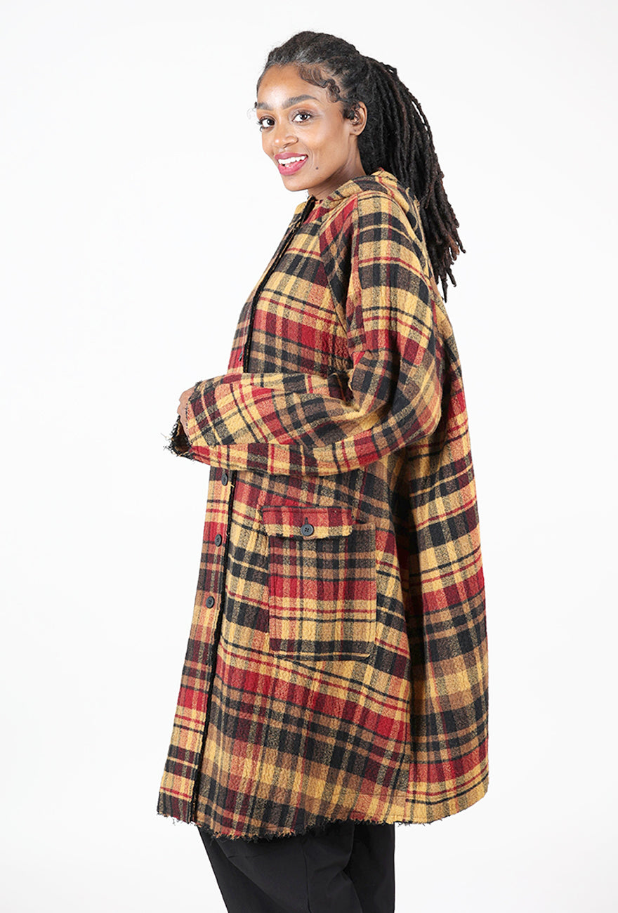 Splendid Wool Coat, Lava Check