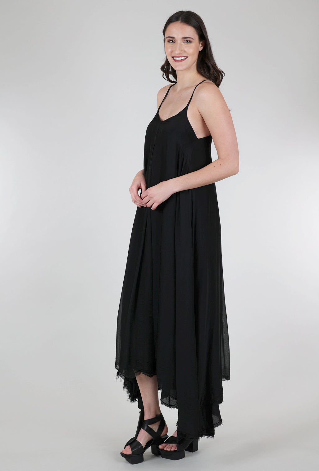 Sanctamuerte Silky Swirl Dress, Black 