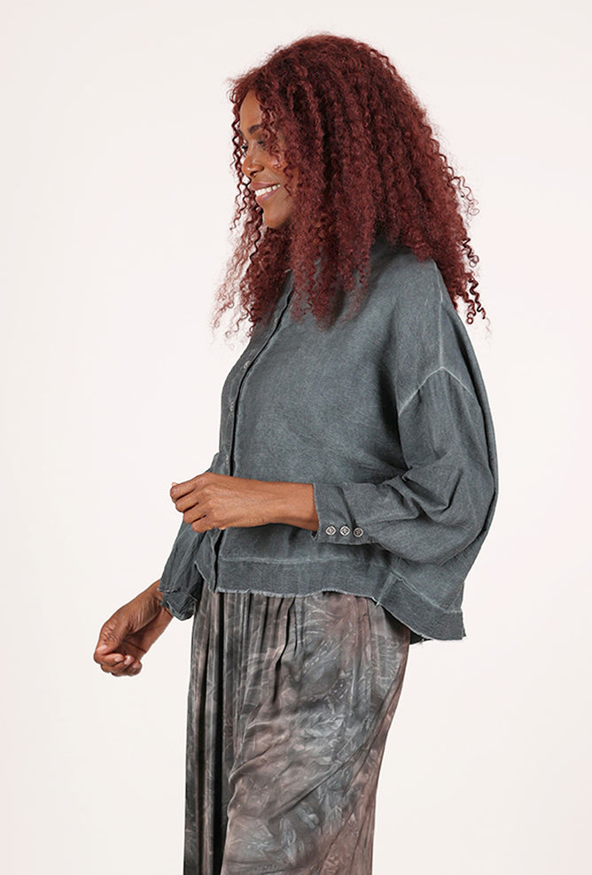 Sanctamuerte Camicia Top, Emerald 