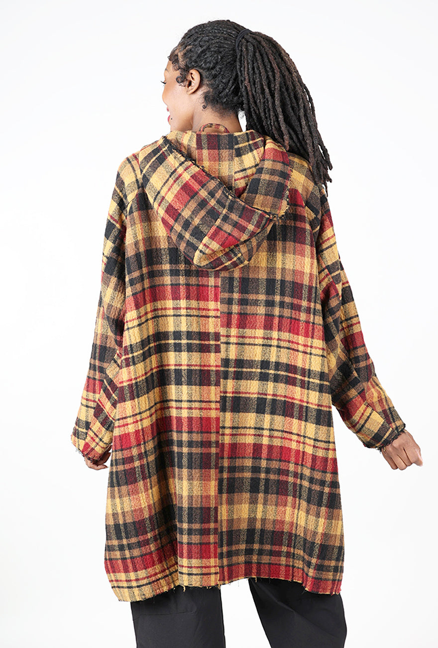 Splendid Wool Coat, Lava Check Angle 3