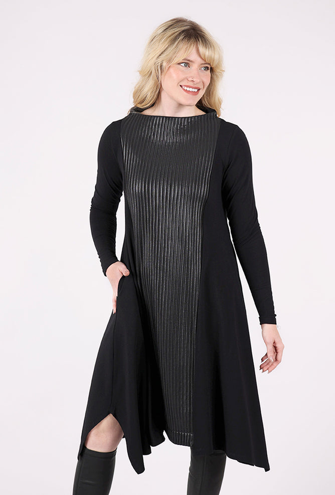 Ozai Ridged Dune Dress, Black 