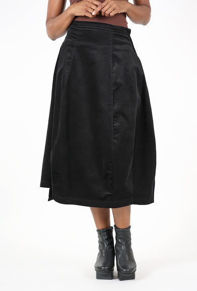 Rundholz Velveteen Bell Skirt, Black 