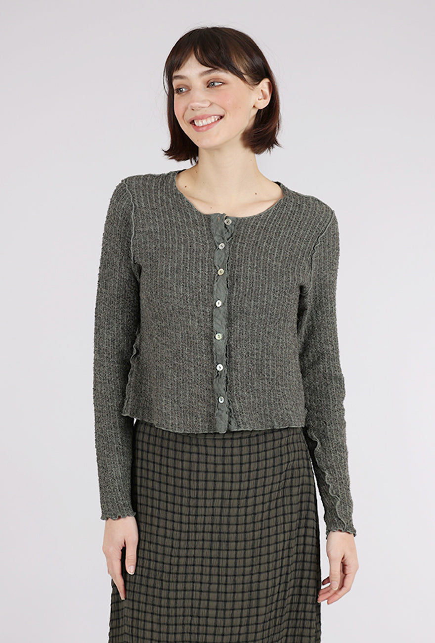 Cut Loose Texture Sweater Crop Cardie, Clay 