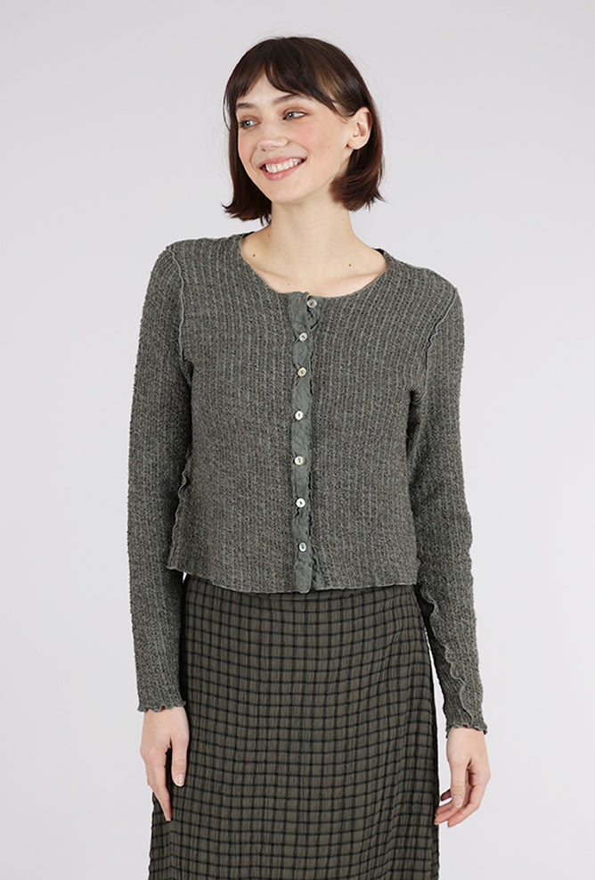 Texture Sweater Crop Cardie, Clay