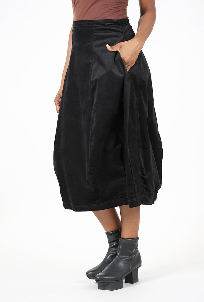 Rundholz Velveteen Bell Skirt, Black 