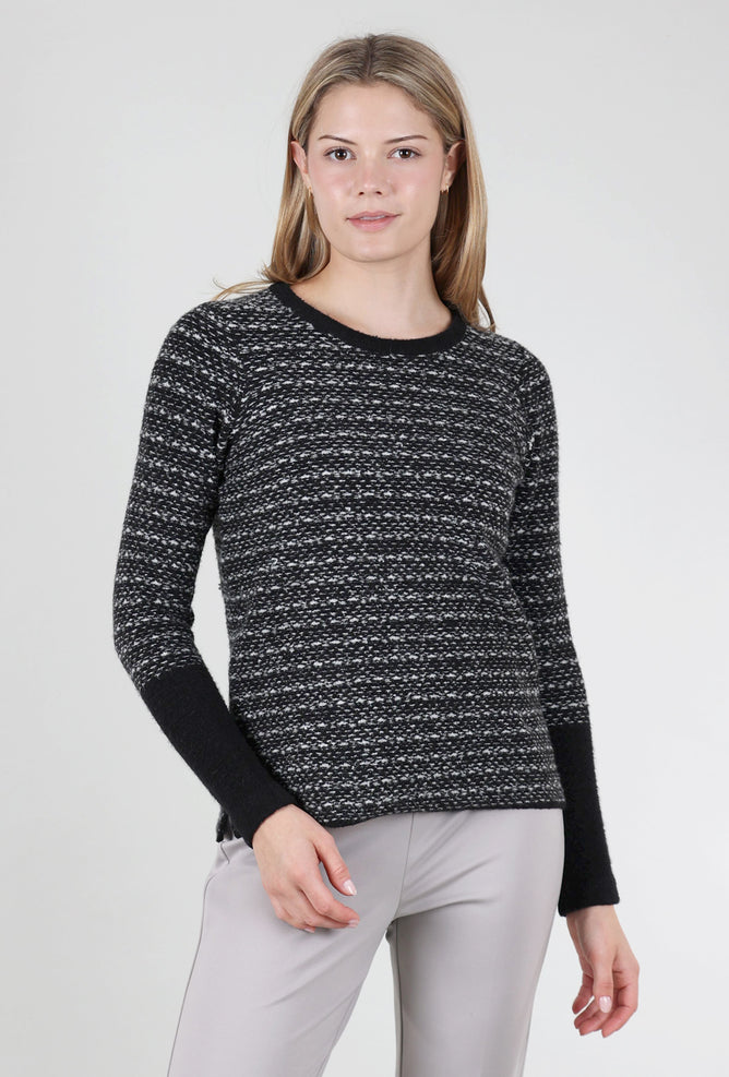 Peace of Cloth Tweedy Colorblock Sweater, Black 