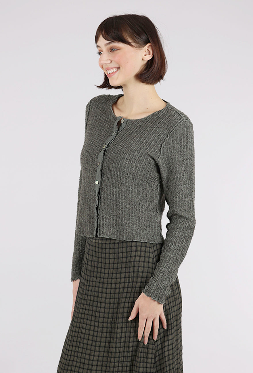 Cut Loose Texture Sweater Crop Cardie, Clay 