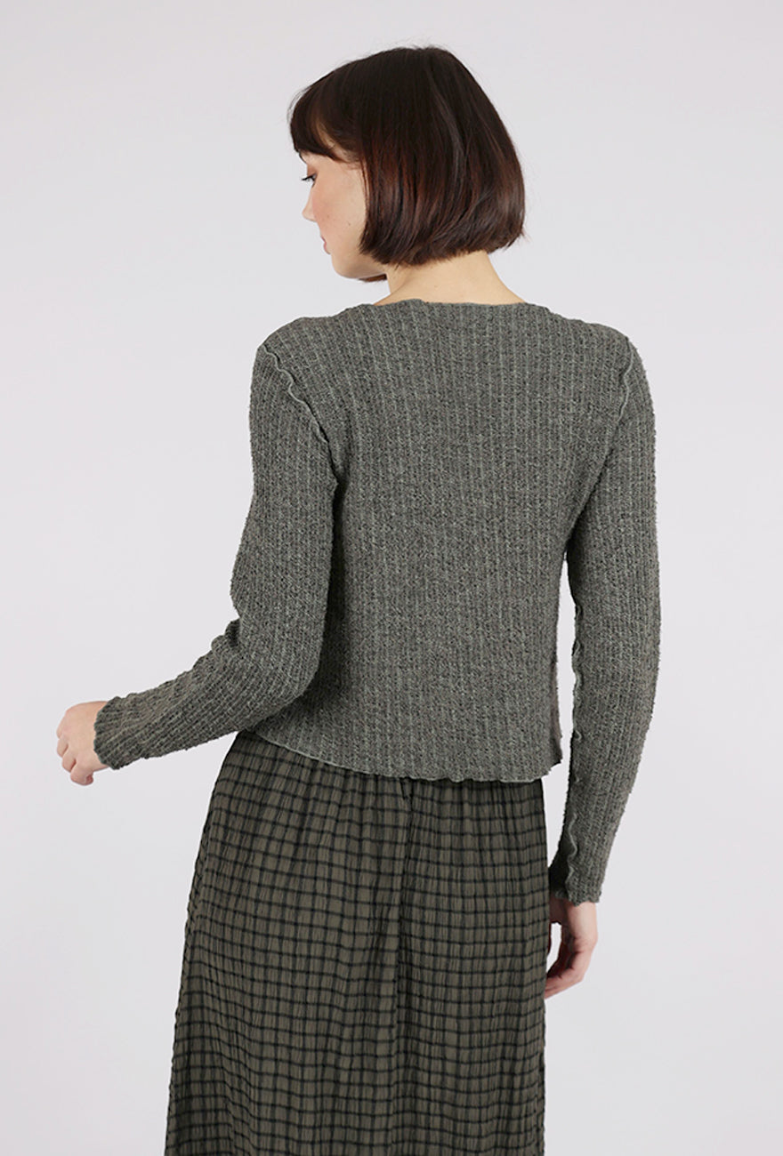 Cut Loose Texture Sweater Crop Cardie, Clay 