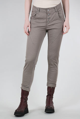 Femme Fatale Four-Button F/W Signature Pant, Taupe 