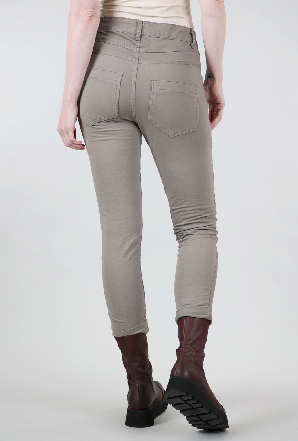 Femme Fatale Four-Button F/W Signature Pant, Taupe 