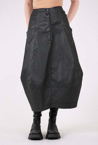 Lurdes Bergada Coated Cotton Bell Skirt, Black 