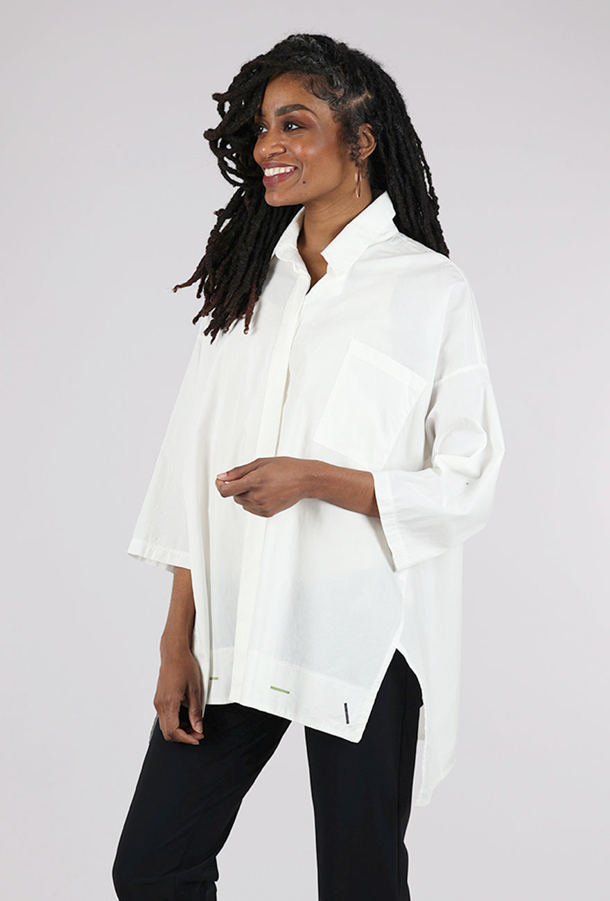 Luukaa Button Hole Accent Blouse, Ecru 