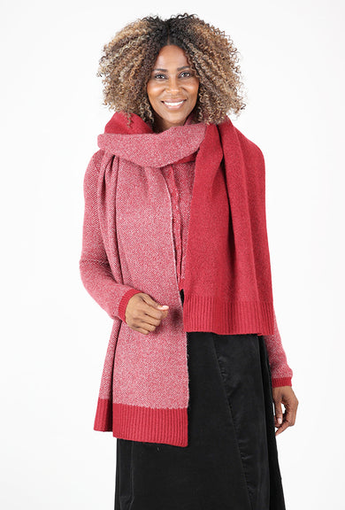 Rundholz Pointillism Jacquard Scarf, Lava/Crystal 