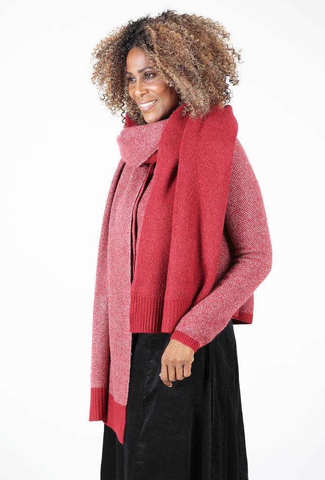Rundholz Pointillism Jacquard Scarf, Lava/Crystal 