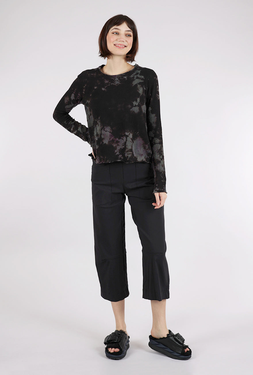 Heyne Bogut Crop Cozy Spiral Dye Top, Stormy 