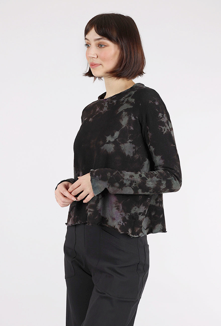 Heyne Bogut Crop Cozy Spiral Dye Top, Stormy 