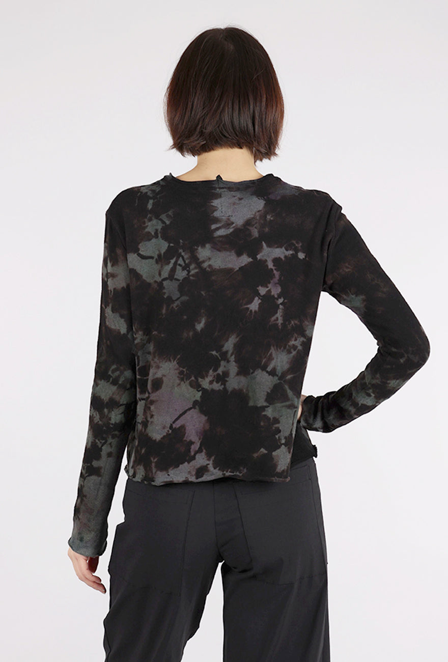 Heyne Bogut Crop Cozy Spiral Dye Top, Stormy 