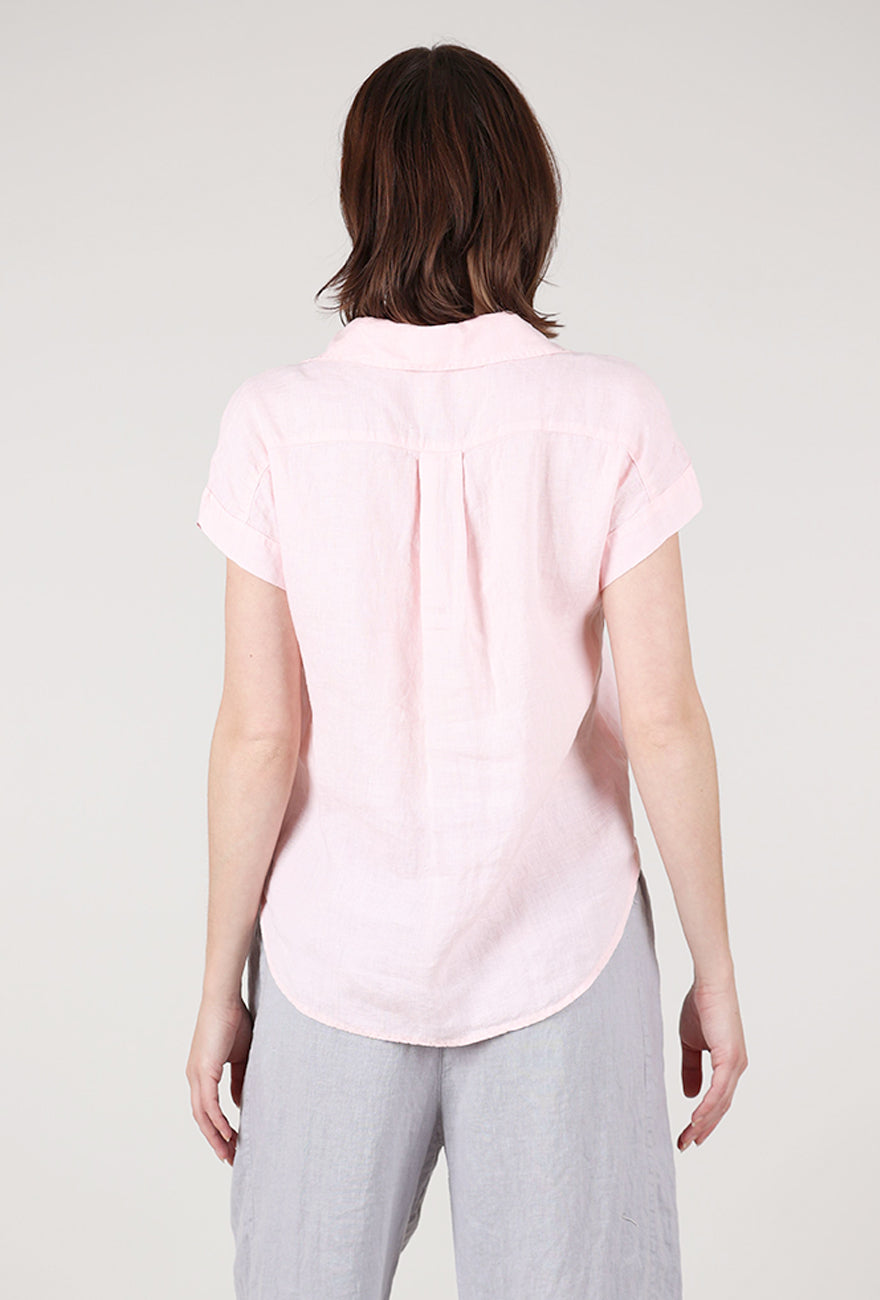 Cut Loose Linen S/S Pocket Shirt, Pink Salt 