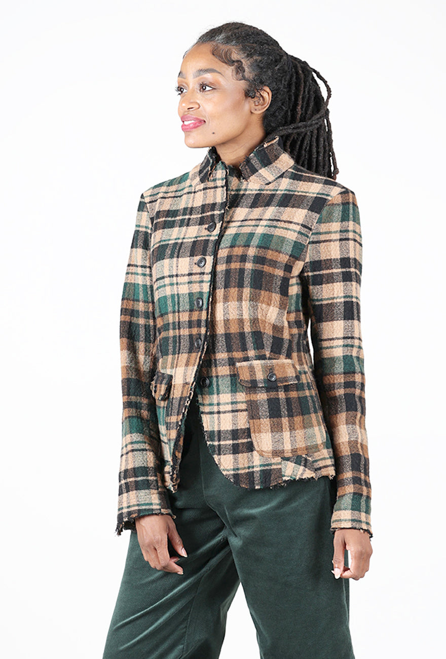 Plaid Woolly Jacket, Forest Check