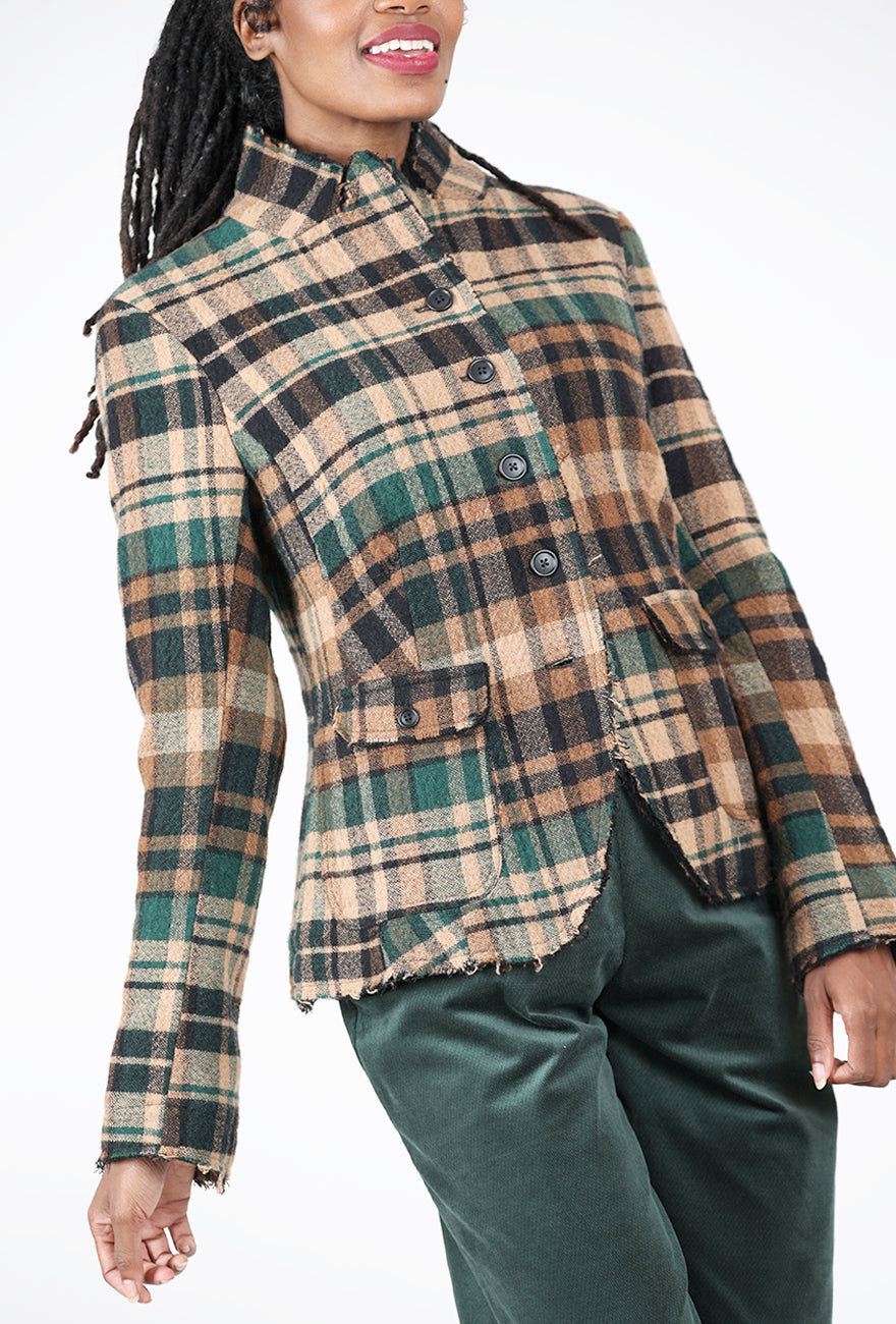 Plaid Woolly Jacket, Forest Check Angle 5