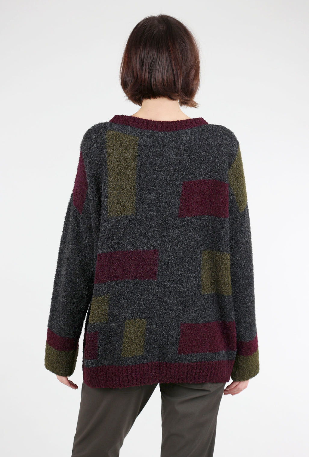 Iridium Colorblock Carrie Sweater, Wild Berry One Size Berry