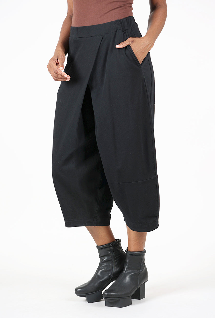 Crossover Jersey Trouser, Black Angle 2