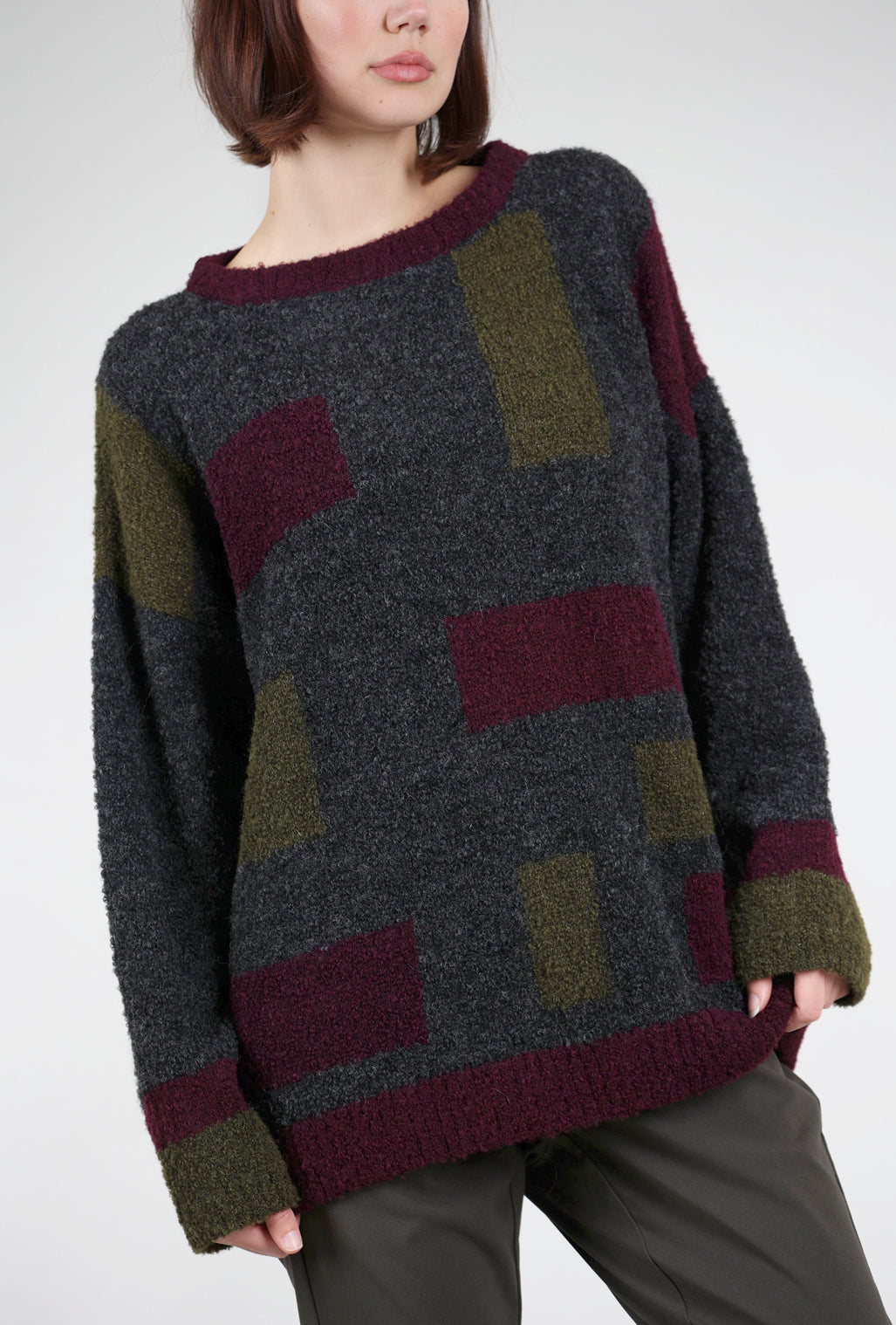 Iridium Colorblock Carrie Sweater, Wild Berry One Size Berry