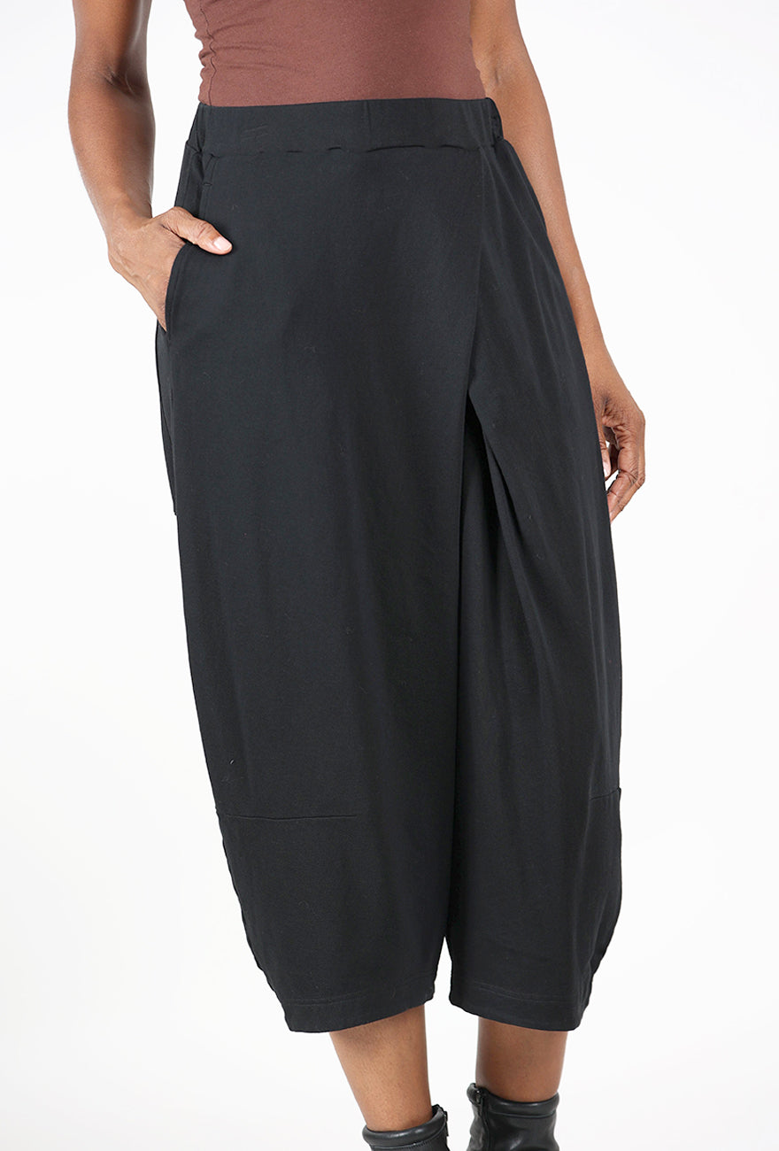 Crossover Jersey Trouser, Black Angle 4