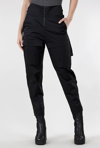 Kedziorek Exposed-Zip Pocket Trouser, Black 