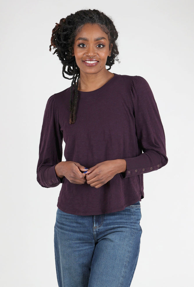 Mododoc Puff L/S Crew Top, Midnight Purple 