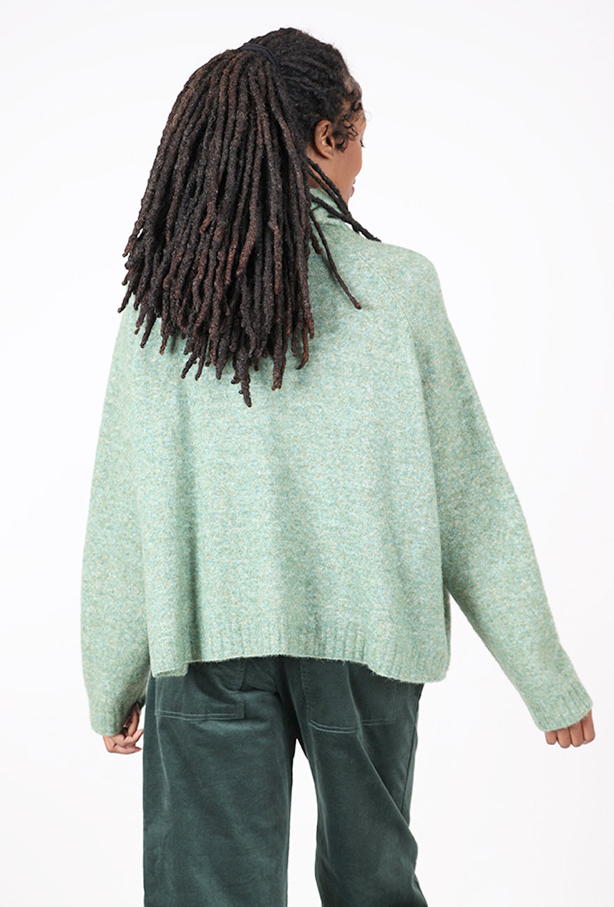 Melange Funnel Swing Sweater, Park Melange Angle 3