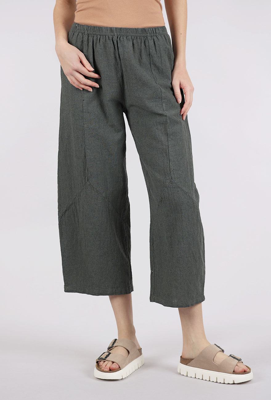 Cut Loose Crosshatch Barrel Crop Pant, Clay 