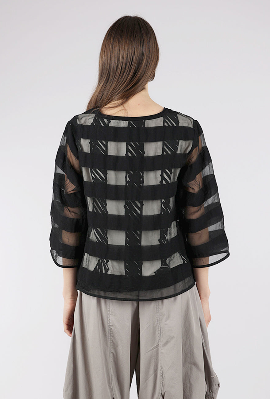 Luukaa Grid Illusion Layer Top, Black 