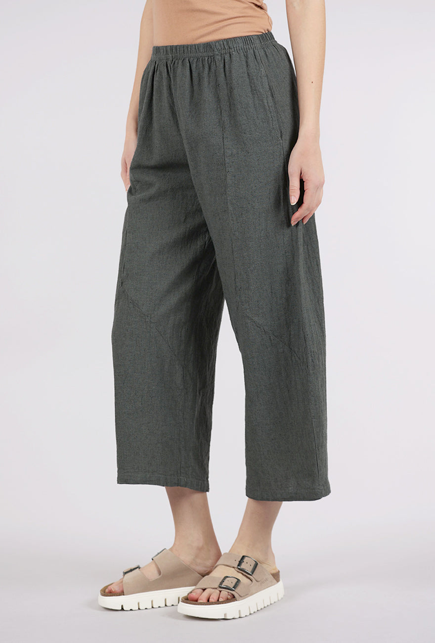 Cut Loose Crosshatch Barrel Crop Pant, Clay 