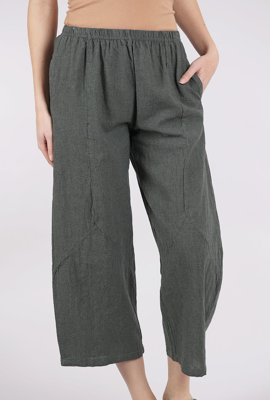 Cut Loose Crosshatch Barrel Crop Pant, Clay 