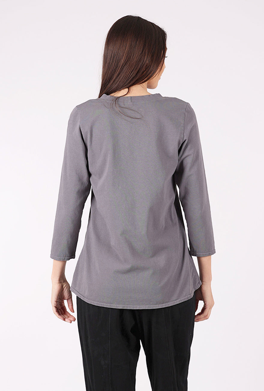 Cynthia Ashby CA Fitted Tee, Light Charcoal 